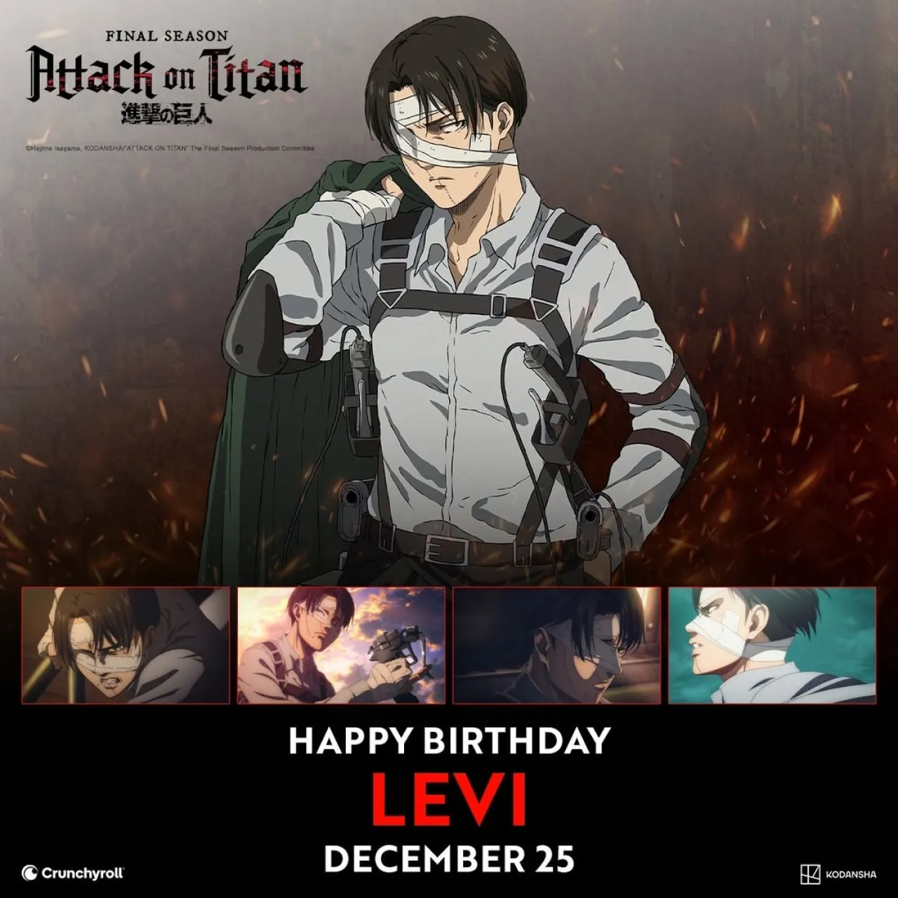 Captain Levi's Birthday Celebrated by Attack on Titan Fans Worldwide