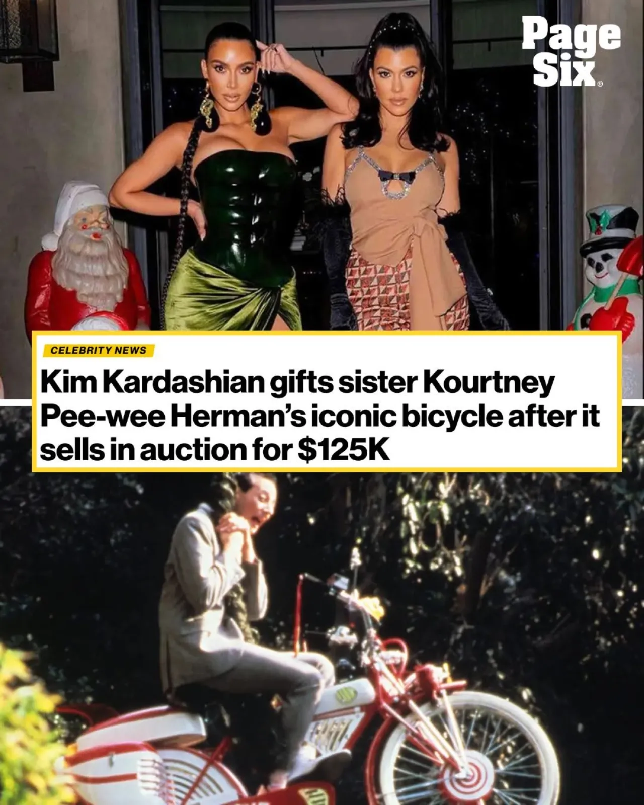 Kim Kardashian Gifts Kourtney Original Pee-wee Herman Bicycle for Christmas
